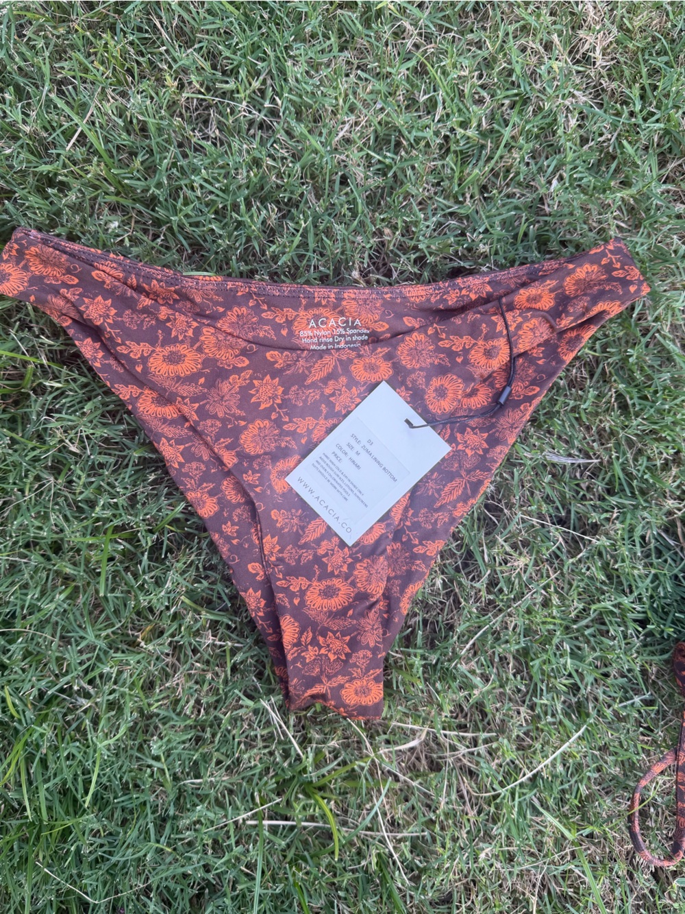 acacia swimwear Kids Brown & Orange Floral Bikini Bottom